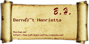 Bernát Henrietta névjegykártya